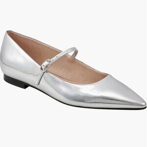 Marc Fisher Daner Pointed Toe Flats in Silver